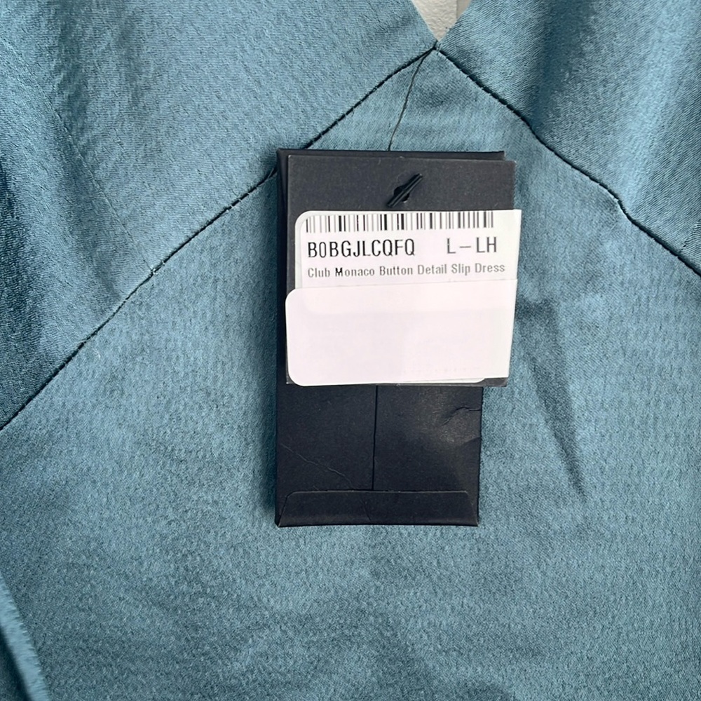 Club Monaco Button Detail Slip Dress Blue Dusk, NWT - Picture 7 of 9